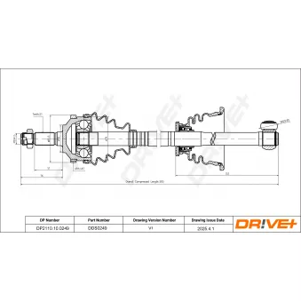 Arbre de transmission Dr!ve+ OEM 32722K
