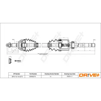 Dr!ve+ DP2110.10.0273 - Arbre de transmission