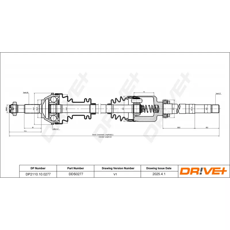 Arbre de transmission Dr!ve+ DP2110.10.0277 - Visuel 1