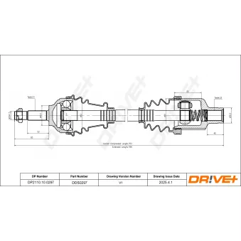 Arbre de transmission Dr!ve+ OEM 6001547029