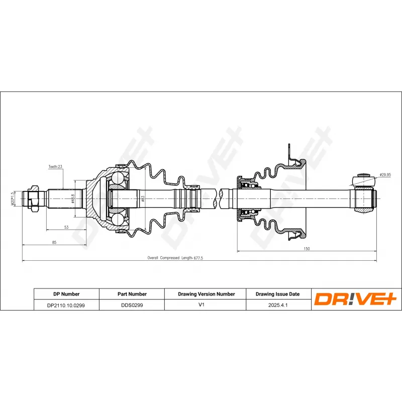 Arbre de transmission Dr!ve+ DP2110.10.0299 - Visuel 1