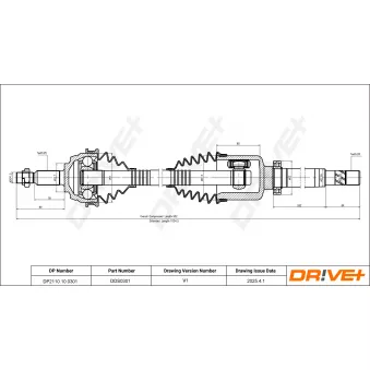 Arbre de transmission Dr!ve+ OEM 8200930509