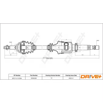 Arbre de transmission Dr!ve+ DP2110.10.0304 pour PEUGEOT 207 1.6 - 105cv
