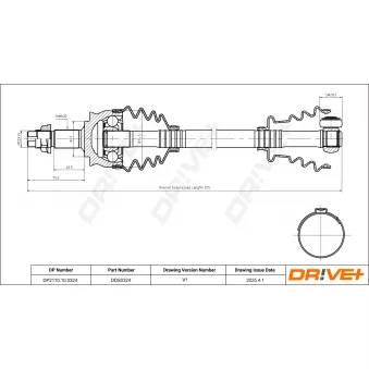 Arbre de transmission Dr!ve+ OEM 51955481