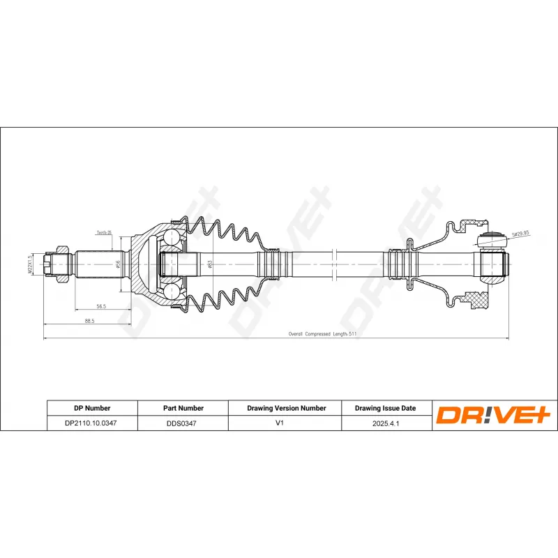 Arbre de transmission Dr!ve+ DP2110.10.0347 - Visuel 1