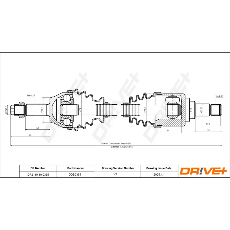 Arbre de transmission Dr!ve+ DP2110.10.0355 - Visuel 1