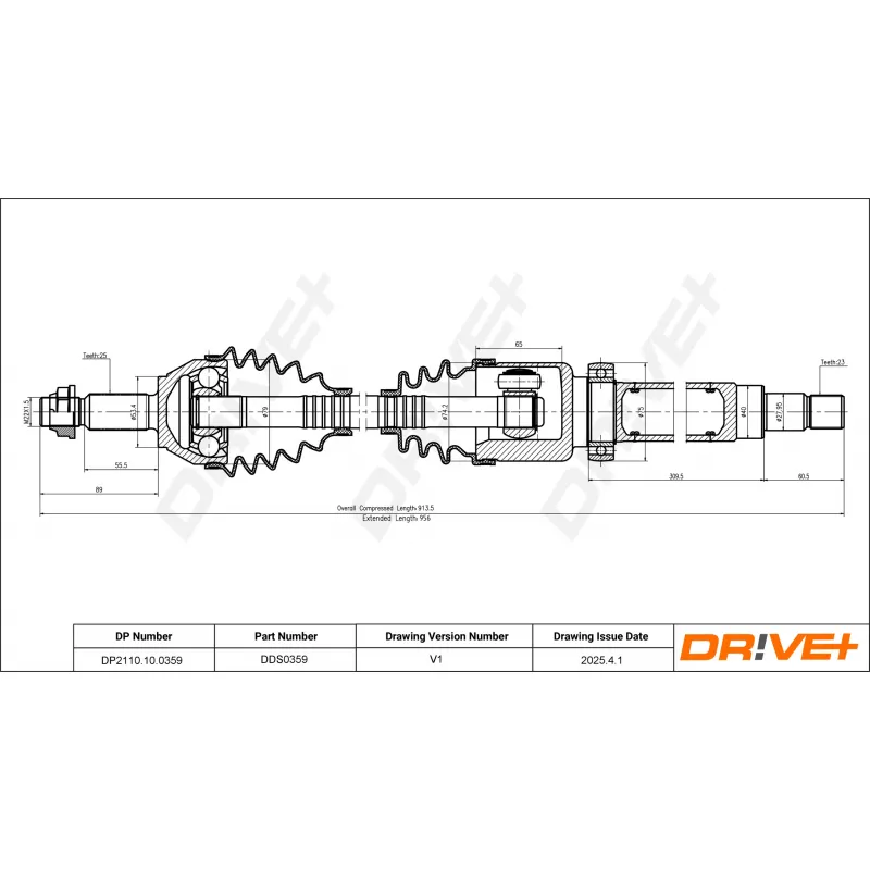 Arbre de transmission Dr!ve+ DP2110.10.0359 - Visuel 1