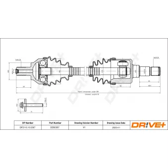 Dr!ve+ DP2110.10.0367 - Arbre de transmission