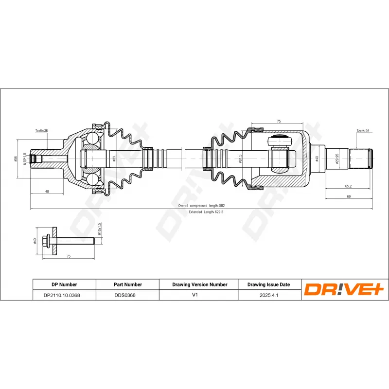 Arbre de transmission Dr!ve+ DP2110.10.0368 - Visuel 1