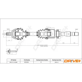 Arbre de transmission Dr!ve+ DP2110.10.0369 pour CITROEN C4 1.6 TDCi - 90cv