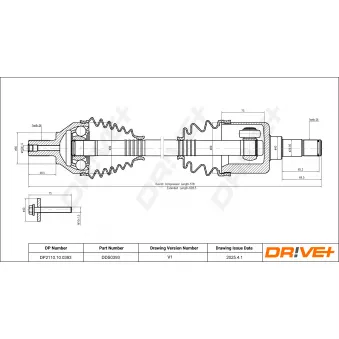 Arbre de transmission Dr!ve+ OEM 5m513b437sb