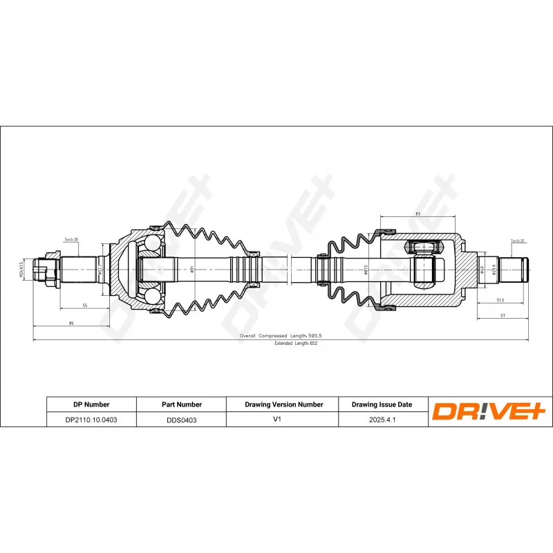 Arbre de transmission Dr!ve+ DP2110.10.0403 - Visuel 1