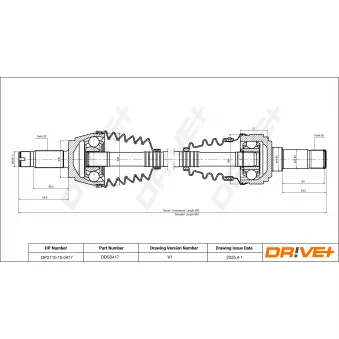 Arbre de transmission Dr!ve+ DP2110.10.0417 pour MERCEDES-BENZ VITO 116 CDI - 163cv