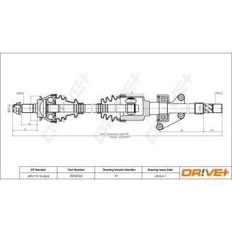 Arbre de transmission Dr!ve+ DP2110.10.0424 pour AUDI A6 One - 90cv