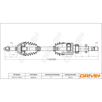 Arbre de transmission Dr!ve+ OEM 391009U20A