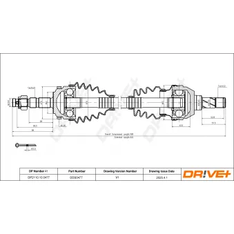 Arbre de transmission Dr!ve+ OEM 90350865