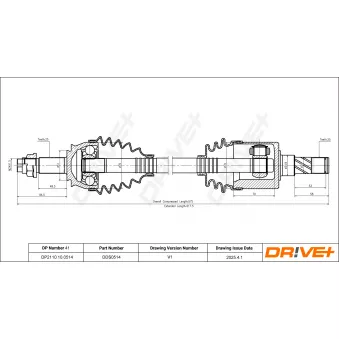 Arbre de transmission Dr!ve+ OEM 95518744