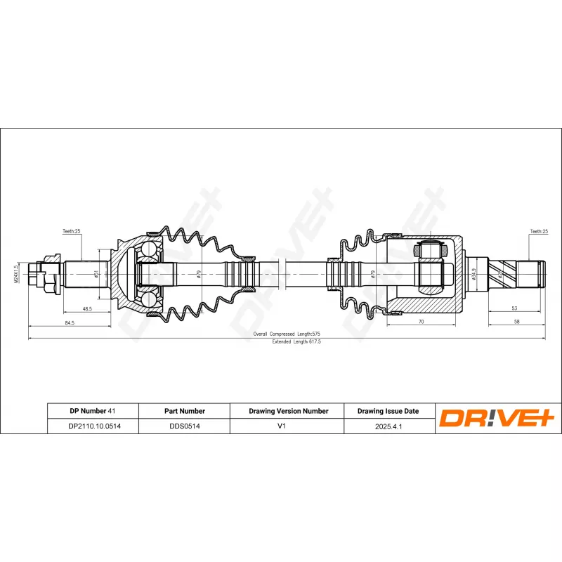 Arbre de transmission Dr!ve+ DP2110.10.0514 - Visuel 1