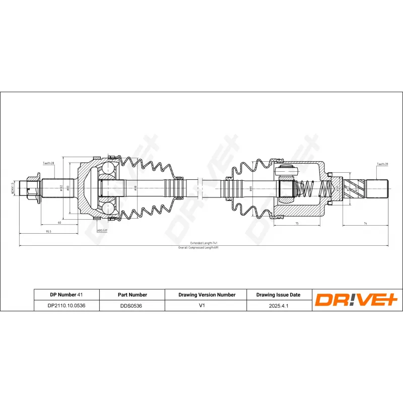 Arbre de transmission Dr!ve+ DP2110.10.0536 - Visuel 1