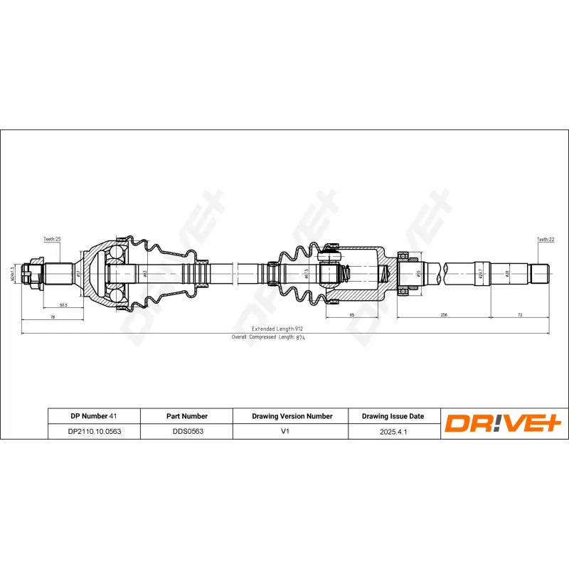 Arbre de transmission Dr!ve+ DP2110.10.0563 - Visuel 1