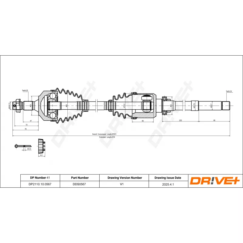 Arbre de transmission Dr!ve+ DP2110.10.0567 - Visuel 1