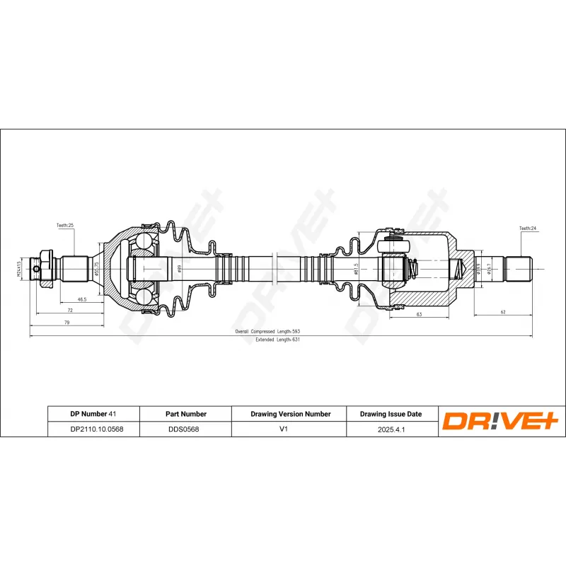 Arbre de transmission Dr!ve+ DP2110.10.0568 - Visuel 1