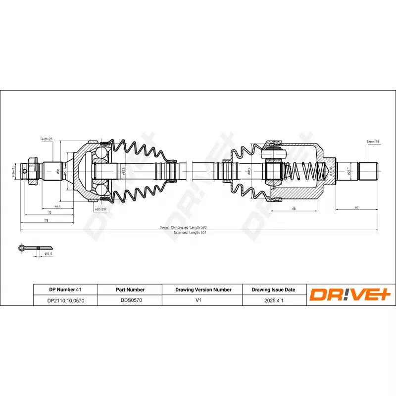 Arbre de transmission Dr!ve+ DP2110.10.0570 - Visuel 1