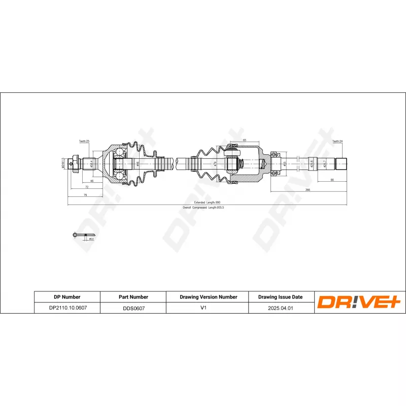 Arbre de transmission Dr!ve+ DP2110.10.0607 - Visuel 1
