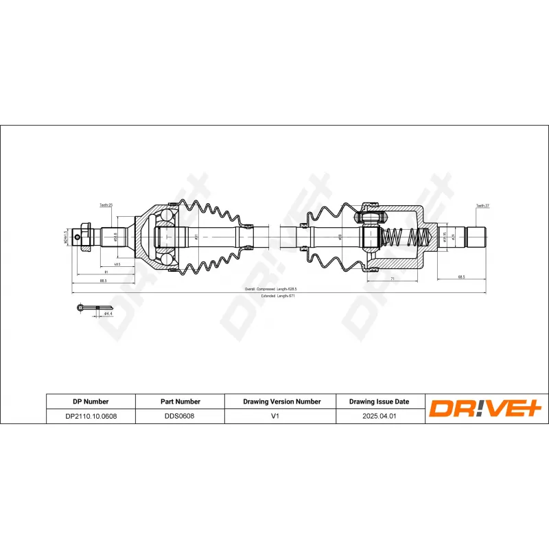 Arbre de transmission Dr!ve+ DP2110.10.0608 - Visuel 1