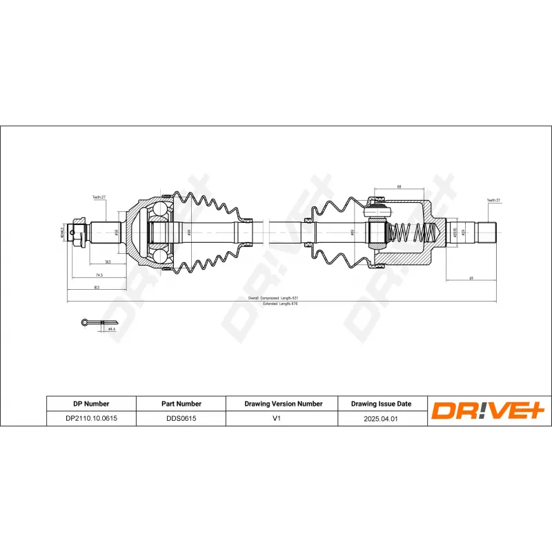 Arbre de transmission Dr!ve+ DP2110.10.0615 - Visuel 1