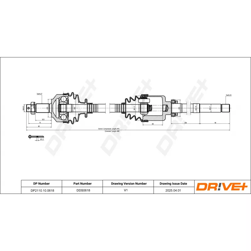 Arbre de transmission Dr!ve+ DP2110.10.0618 - Visuel 1