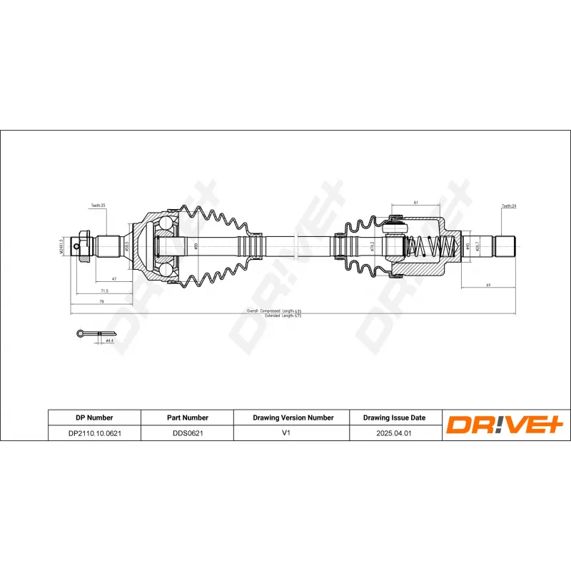 Arbre de transmission Dr!ve+ DP2110.10.0621 - Visuel 1