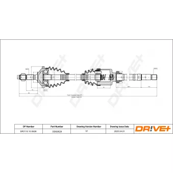 Arbre de transmission Dr!ve+ OEM 9670634780