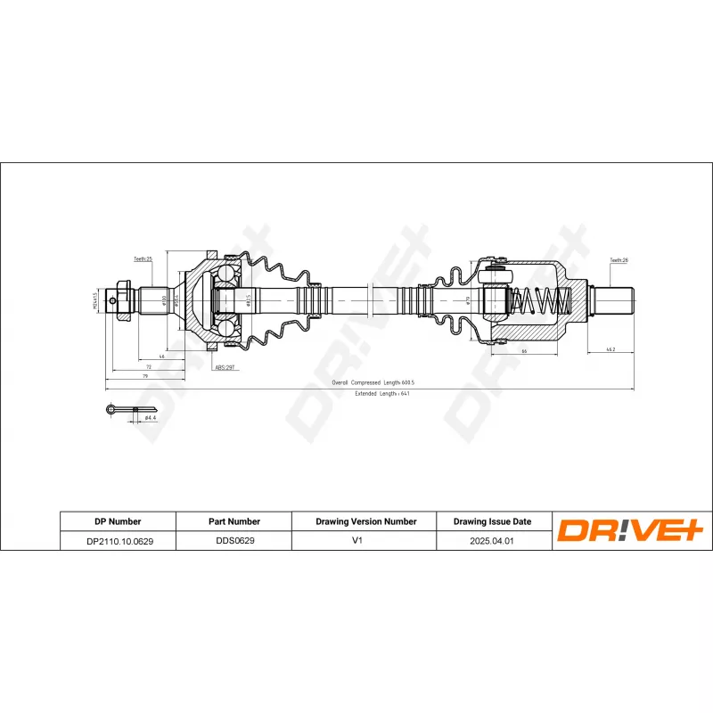 Arbre de transmission Dr!ve+ DP2110.10.0629 - Visuel 1