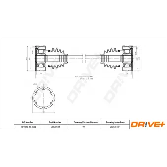 Arbre de transmission Dr!ve+ OEM 95133203803