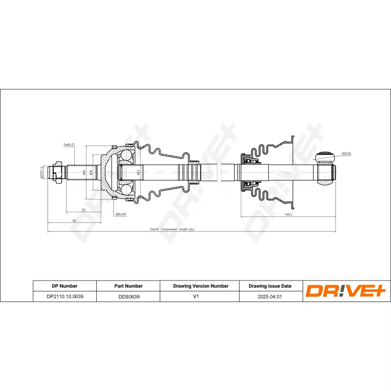 Arbre de transmission Dr!ve+ DP2110.10.0639 - Visuel 1