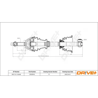 Arbre de transmission Dr!ve+ OEM 7701352596