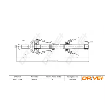 Arbre de transmission Dr!ve+ OEM 8200410080