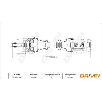 Arbre de transmission Dr!ve+ OEM 7711134327