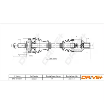 Arbre de transmission Dr!ve+ OEM 8200144765