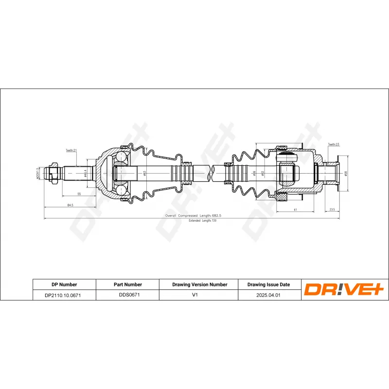 Arbre de transmission Dr!ve+ DP2110.10.0671 - Visuel 1