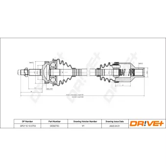 Dr!ve+ DP2110.10.0703 - Arbre de transmission