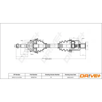 Arbre de transmission Dr!ve+ OEM 7700115196
