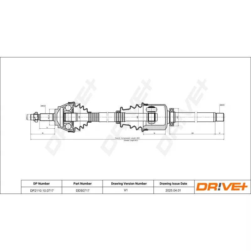 Arbre de transmission Dr!ve+ DP2110.10.0717 - Visuel 1
