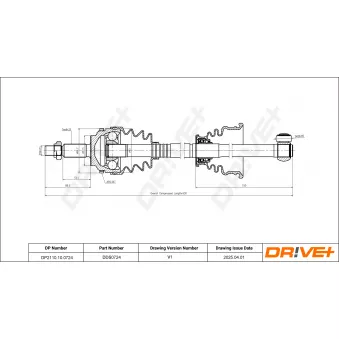 Arbre de transmission Dr!ve+ OEM 8200065339