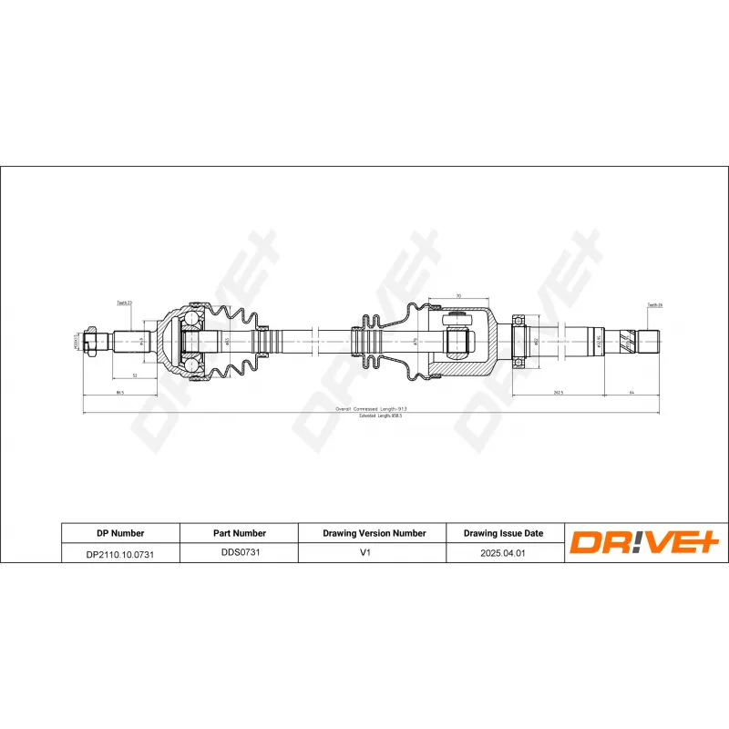 Arbre de transmission Dr!ve+ DP2110.10.0731 - Visuel 1