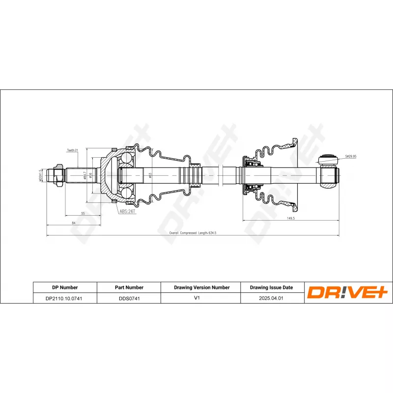 Arbre de transmission Dr!ve+ DP2110.10.0741 - Visuel 1