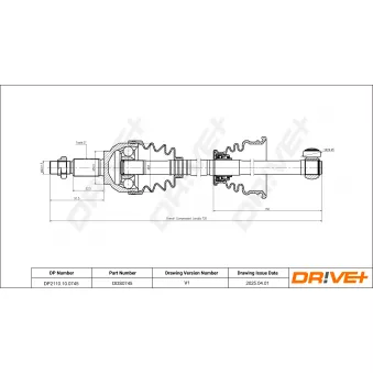 Arbre de transmission Dr!ve+ OEM 8200014111