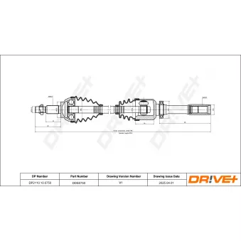 Arbre de transmission Dr!ve+ OEM 8200276640