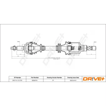 Arbre de transmission Dr!ve+ OEM 8200432517